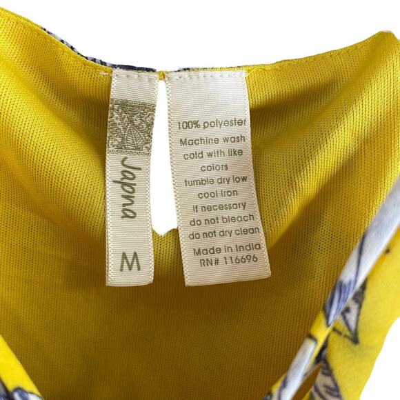 Japna Yellow Floral Spaghetti Strap Flowy Tank Top Medium - Picture 3 of 6